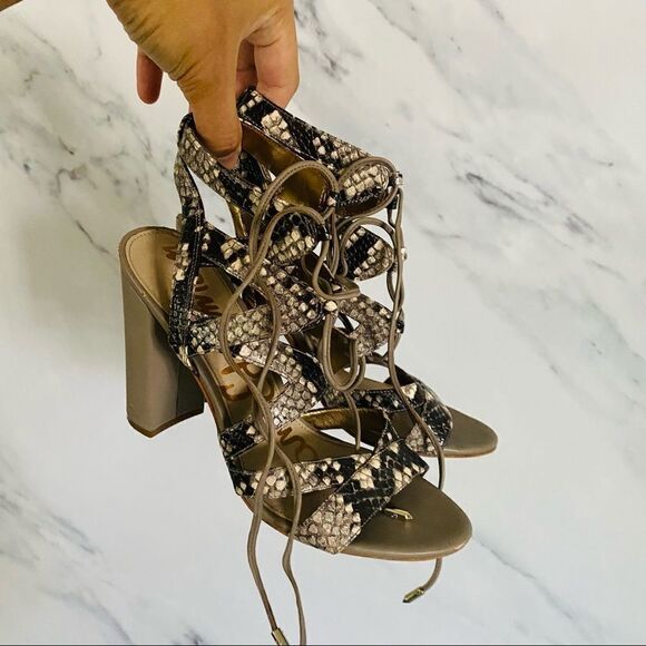 SAM EDELMAN Strapped Ankle Strap Sandals Size 7.5 - Picture 2 of 6